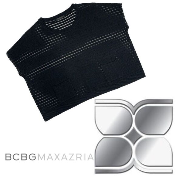 $5 ADD ON ITEM over sized see-through sweater with front pockets BCBGMAXAZRIA - Picture 2 of 14